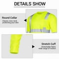 thumbnail image 7 of Hi-Vis Safety Shirt Class 3 Reflective, Yellow Long Sleeve Work T-Shirt 6-Pack L, 7 of 7