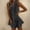 Black plus size boho mini dress a1, variant on Women Plus Size V Neck Sleeveless Ruffle Boho Mini Dress Casual Flowy Beach Vacation A-Line Sundresses, White M