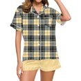 thumbnail image 1 of Conjunto de Verano para las Mujeres, Estampado Cuello de Manga Corta Y Pantalones Cortos, Moda Casual de Dos Piezas, 1 of 8