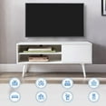 thumbnail image 4 of Cozy Castle TV Stand for 50 Inch TV, Modern TV Console with Shelf and Door, Entertainment Center, White, 4 of 6