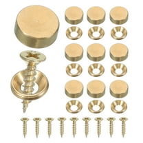 Uxcell Brass Decorative Screws with Cap, Mirror Screw Self Tapping Screws Decorative Cover Yellow