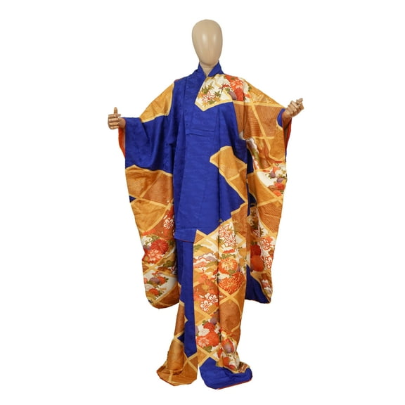 DEAR VANILLA Authentic Traditional Japanese Furisode Kimono for Women Silk Robe Made in Japan KMF-0163