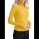 thumbnail image 2 of Suéteres Acanalados para Mujer, Lindos Suéteres de Punto de Cuello Alto, Ajustados y Cálidos Amarillo un Tamaño, 2 of 7