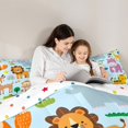 thumbnail image 4 of Manfei Lion Tiger Monkey Deer 7-Piece Bedding Comforter Set,Cartoon Animal King Bedding Sets,Kawaii Cute Ultra Soft Bed Sheets,Super Cozy Wildlife Bedroom Decoration,Reversible, 4 of 6