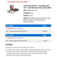 thumbnail image 2 of Front Brake Pad Set - Compatible with 2017 - 2019 Mercedes-Benz GLE43 AMG 2018, 2 of 2