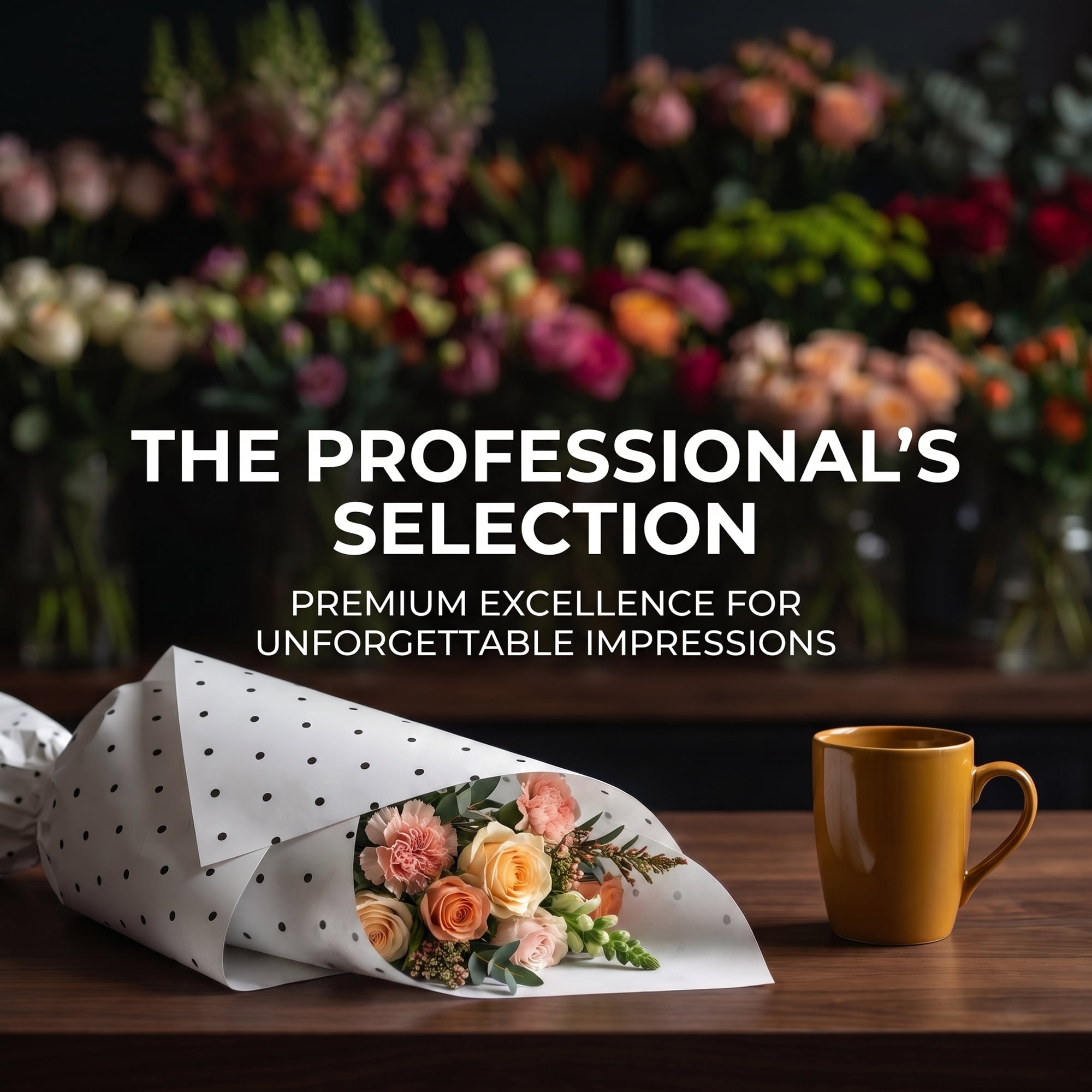 Unique Bargains Waterproof Luxury Matte Gift Wrapping Paper for Bouquets Black 22"x22"