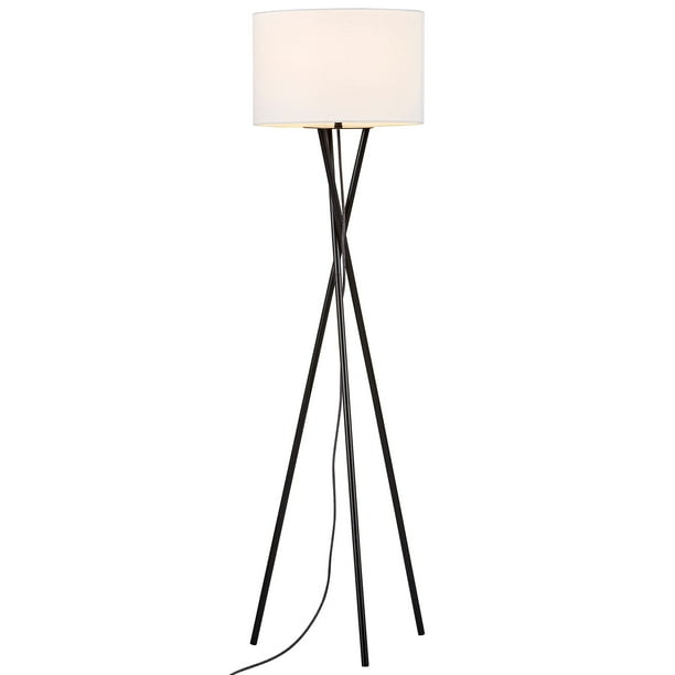 Rivet Black Metal Tripod Floor Lamp 62 75 H With Bulb Linen Shade Com Rivet Black Metal Tripod Floor Lamp 62, Rivet Floor Lamp