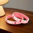 thumbnail image 4 of Breast Illness Awareness Day Silicone Bracelet Pinkish Ribbon Breast Illness Awareness Prevention Bracelet Caring For Women's Health Promotion Bracelet, 4 of 5