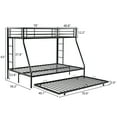 thumbnail image 2 of Zimtown Twin over Full Metal Bunk Beds with Daybed,Bed with Trundle, Bed Frame,Black, 2 of 7