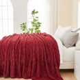 thumbnail image 5 of Super Soft Throw Blanket Red Premium Silky Flannel Fleece 3D Checkered Lightweight Bed Blanket All Season Use (Red Checkered, Throw(50"x70")), 5 of 7