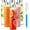 6 Pack, variant on Glass Juice Bottles with Lids Set of 4, 17 oz Reusable Glass Water Bottles with Stainless Steel Caps, BPA Free,Leak Proof,Dishwasher Safe,for Refrigerator, Juicing, Iced Coffee, Cold Brew