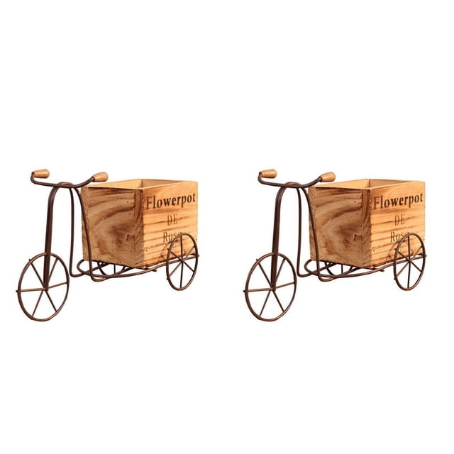 2X Soporte para Plantas de Bicicleta, Maceta de Alambre de Metal, Maceta de Hierro Forjado para JardíN, Patio, Oficina, DecoracióN Exterior e Interior