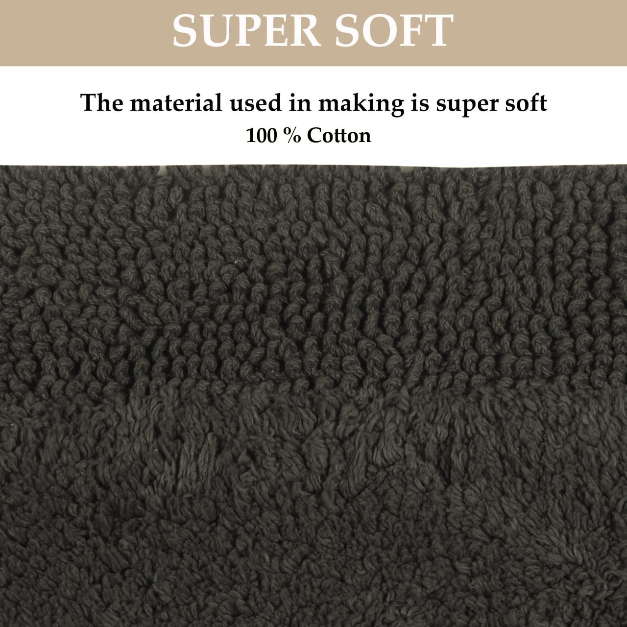 Home Weavers Luxury Collection Bathroom Rug 100% Cotton Reversible Bathroom Rugs Set, Washable Bath Rug, Soft Cotton Soft Absorbent Bath rug, Kitchen Mat, Non Slip Bath Mat, 24"x40" Rectangle, Gray