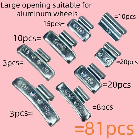 These specialized clip-on wheel balance weights for aluminum alloy rims are available in a variety of specifications, designed to provide dynamic balancing correction for truck and SUV tires.