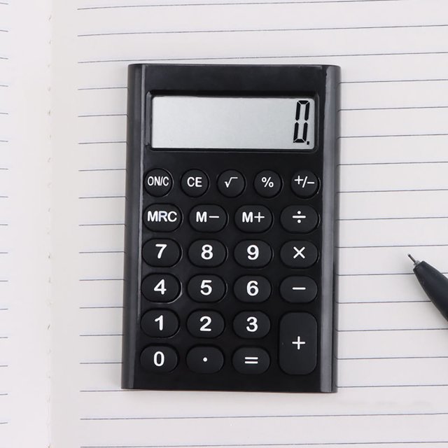 Mini Standard 8-Digit LCD Desktop Calculator - Portable Pocket Size Basic Math Tool for Home, Office & School, Solar Powered Financial Calc