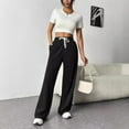 thumbnail image 5 of Women's Wide Leg Track Pants High Waist Loose, 5 of 5