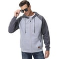thumbnail image 6 of QPNGRP Men's Full-Zip Hoodie Lightweight Hoodie Sweatshirt Jacket Solid Hooded with Kanga Pocket, 6 of 6