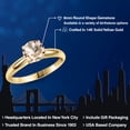 thumbnail image 2 of Gem Stone King 14K Yellow Gold Peach Morganite Engagement Ring for Women | 1.70 Cttw | Round 8MM | Gemstone October Birthstone | Size 8, 2 of 6