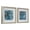 Aqua Teal Turquoise Square Seashell, variant on American Art Decor Sea Glass Shadowbox Set - 2-pc Aqua Teal Turquoise Round Seashell Wall Art, Champagne Frame on White Linen - Coastal Wall Decor for Living Room Bedroom Bathroom Office