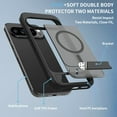 thumbnail image 5 of Dteck Magnetic Case for Google Pixel 9 Pro XL,Shockproof TPU+PC Anti-Slip Compatible with Mag Safe Case Adjustable Kickstand Frosted Translucent Matte Phone Cover,Black, 5 of 6