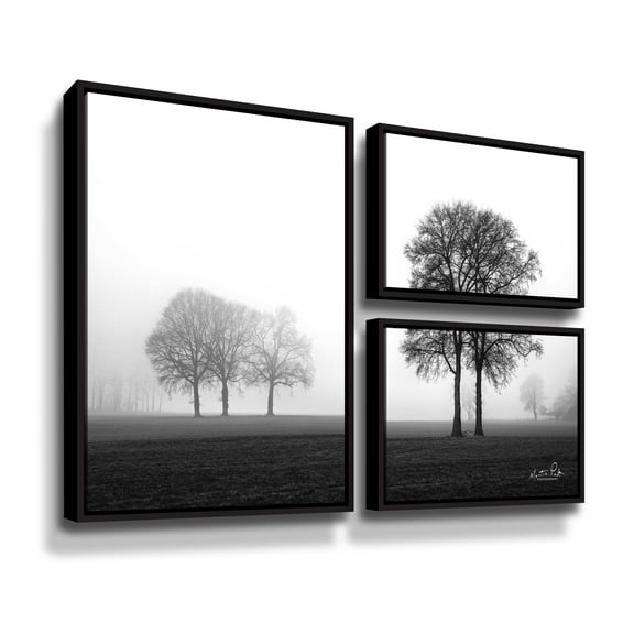 Artwall Together Again, 3 Piece Floater Framed Canvas Flag Set by Martin Podt