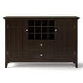 thumbnail image 3 of WyndenHall  Freemont SOLID WOOD 54 inch Wide Transitional Sideboard Buffet and Wine Rack - 54 W x 17 D x 36 H Dark Chestnut Brown, 3 of 5