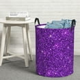 thumbnail image 6 of Sikiie Purple Glitter Print Round Dirty Clothes Basket, Waterproof Standing Foldable Storage Basket, for Laundry Room, Bedroom, Bathroom Storage-Small, 6 of 6