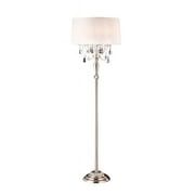 Glamorous Silver and Faux Crystal Candleabra Metal Floor Lamp