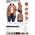 thumbnail image 5 of Women's Plus Size Casual Long Sleeves Open Front Office Work Wear Solid Blazer Jacket, 5 of 5