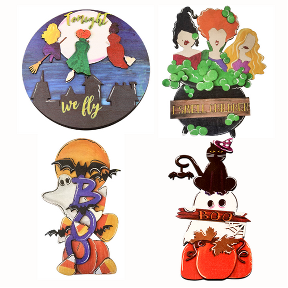 Halloween Trick or Treat Sign for Front Door Decor, Thankful Sign Fall Pumpkin,Spooky Pumpkin Wood Hanging Sign Halloween Indoor Outdoor Yard Wall Decorations for Halloween Party Supplies