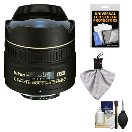 Nikon 10.5mm f/2.8G ED DX AF Fisheye-Nikkor Lens with Cleaning & Accessory Kit for D3100, D3200, D3300, D5100, D5200, D5300, D7000, D7100 DSLR