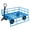 Blue, variant on Heavy-Duty Steel Garden Cart Wagon, 3-in-1 Dump/Flatbed/Utility Yard Hauler, 1200 lb Capacity, Removable Mesh Sides, 13 in Pneumatic Tires, 180° Rotating Handle - 1200 lbs | Green + Orange