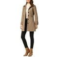 thumbnail image 2 of Unique Bargains Women's Single Breasted Long Outwear Winter Coat S Brown, 2 of 6