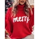 thumbnail image 2 of Suéteres navideños Tsseiatte para mujer, jersey de manga larga con cuello alto y letras bordadas, tops casuales de punto, 2 of 6