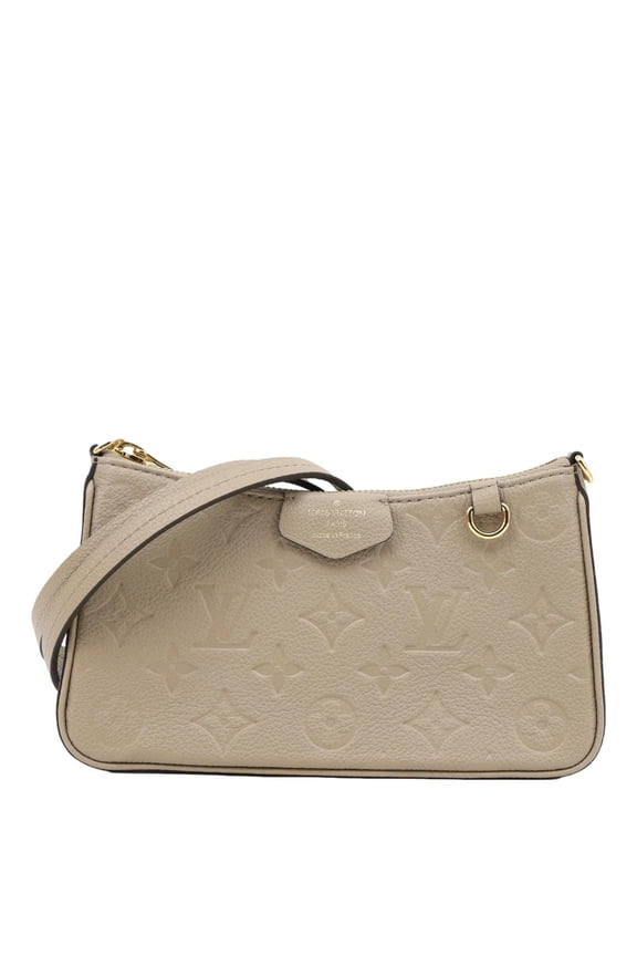 Pre-Owned Louis Vuitton Easy Pouch On Strap Empreinte Leather Shoulder Bag Beige