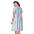 thumbnail image 6 of Spring Summer Dresses for Women 2025 - Yellow Pink Pastel Fishscale Wedding Guest Dresses, Beach Vacation Clothes, Hawaiian Sundresses Casual Short Sleeve Dress for Women with Pockets, 6 of 7