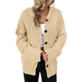 thumbnail image 1 of Ecetana Cardigans for Women Long Sleeve Knit Hooded Sweater Coat Female, 1 of 5