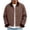 Brown, variant on Men Short Barn Jacket, Button Down Vintage Casual Work Jakcet with Patch Pockets, Spring Fall Outdoor Wear
