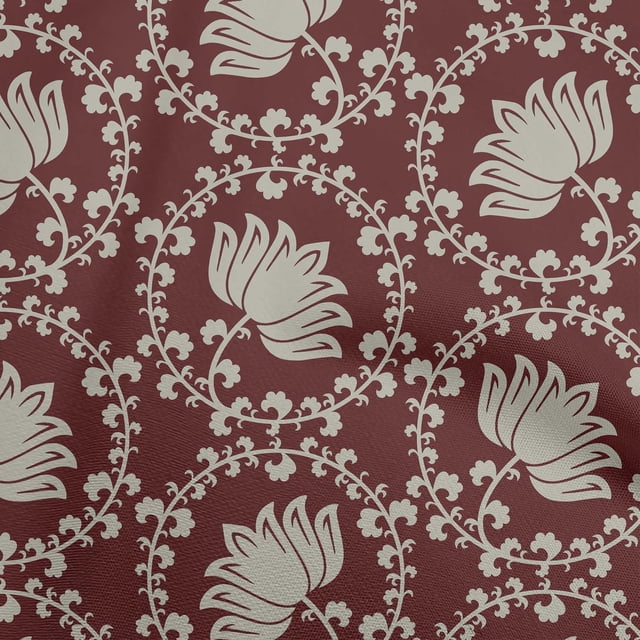 oneOone Georgette Viscose Brown Fabric Asian Block Fabric For Sewing Printed Craft Fabric By The Yard 42 Inch Wide