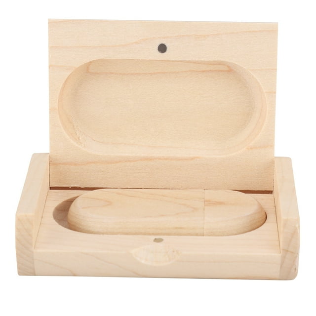Memoria USB 3.0 con carcasa de madera de arce ovalada, unidad flash USB con caja, 32 GB