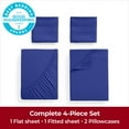 thumbnail image 3 of Mellanni Sheet Set Hotel Luxury Microfiber, Extra Deep Pocket, 4 Piece Cal King, Royal Blue, 3 of 8
