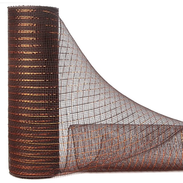 Ribbli Cinta de malla metálica dorada, 10 pulgadas x 30 pies (10 yardas), dorada con lámina ancha dorada, cinta navideña para coronas y decoración de árboles de Navidad