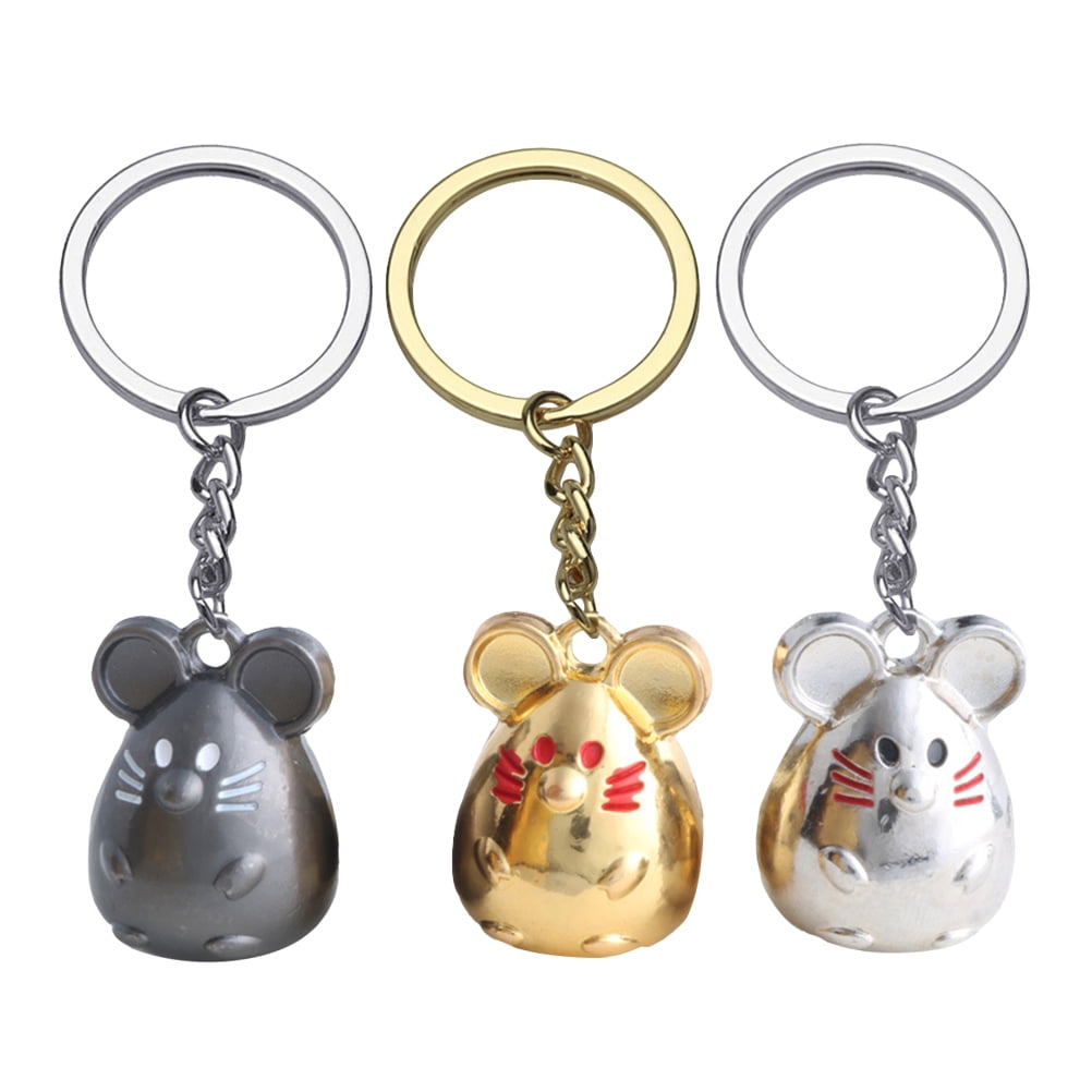 Mouse Image Design Metal Chunky Keyring in Gift Box 