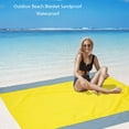 thumbnail image 2 of Beach Blanket, SandProof Beach Mat Large 4-7 Persons, Waterproof Picnic Mat Quick Drying Camping Blanket Made by Polyester with 4 Stakes for Outdoor Travel with Storage Bag (83" X 78"), 2 of 7