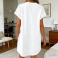 thumbnail image 5 of Afdoent Dresses For Women Casual Short Sleeve Dress With Pockets Crew Neck Loose Fit Solid Color Summer Arrival Comfortable Daily Wear Travel Outfits, 5 of 5