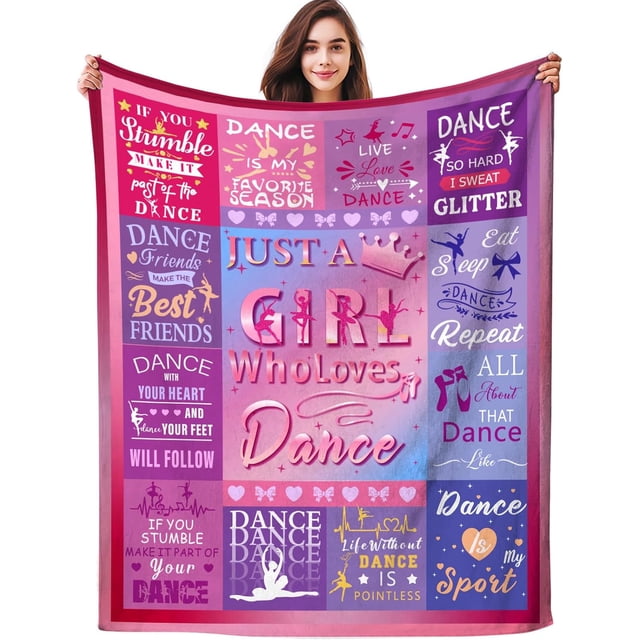 LHSHID Dance Gifts Blanket Throw Dances Blankets Lightweight Flannel Warm Cozy Bedding Stuff Gifts for Girls Dancers Kids Women Teachers 60"x80"