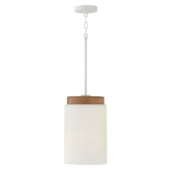Capital Lighting 350911 Liam 9" Wide Wood Mini Pendant - Light Wood / White