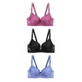 thumbnail image 2 of Tbopshirt Bras for Women Plus Size,Stretch Push-Up Womens Bras,Women's Underwear Sagging,Collar,and Bra With Lace Thin Large Soft Steel Ring Women's Daily 3PC Bra, 2 of 3