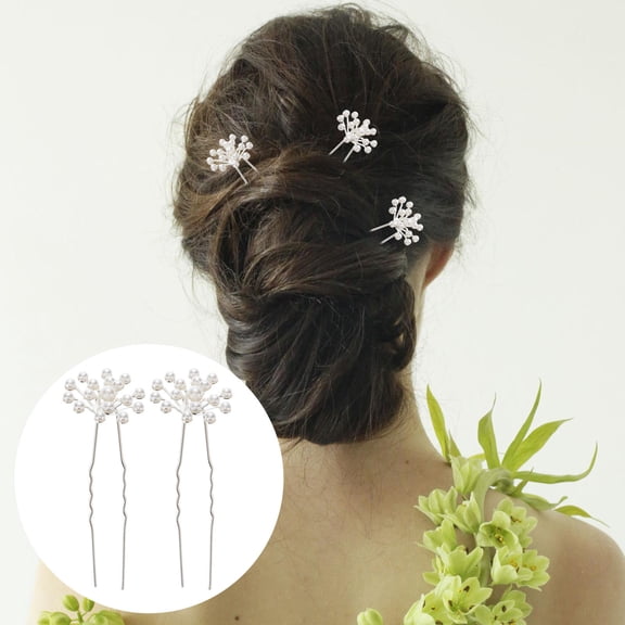 LEORX 20Pcs White Wedding Hairpin Bridal Gypsophila Hair Fork Lightweight Decor