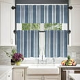 thumbnail image 5 of Striped Blue and White Kitchen Valances for Windows,Colorful Striped Fabric Blackout Valances Curtains Multilayer Polyester Drapes for Kitchen Bedroom 1 Pack 52X18 Inches, 5 of 6